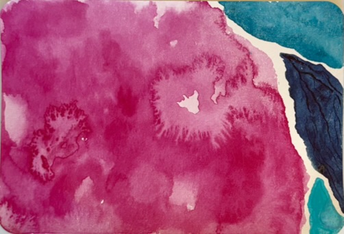 Aquarelle sur papier de Laurence Allemand pour l'exposition Postcard Size à Openbach Galerie